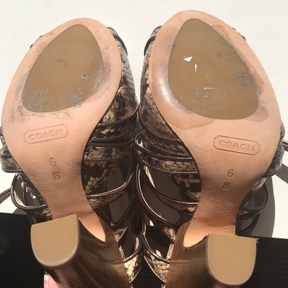 Coach Python Snakeskin Platform Heels - image 8
